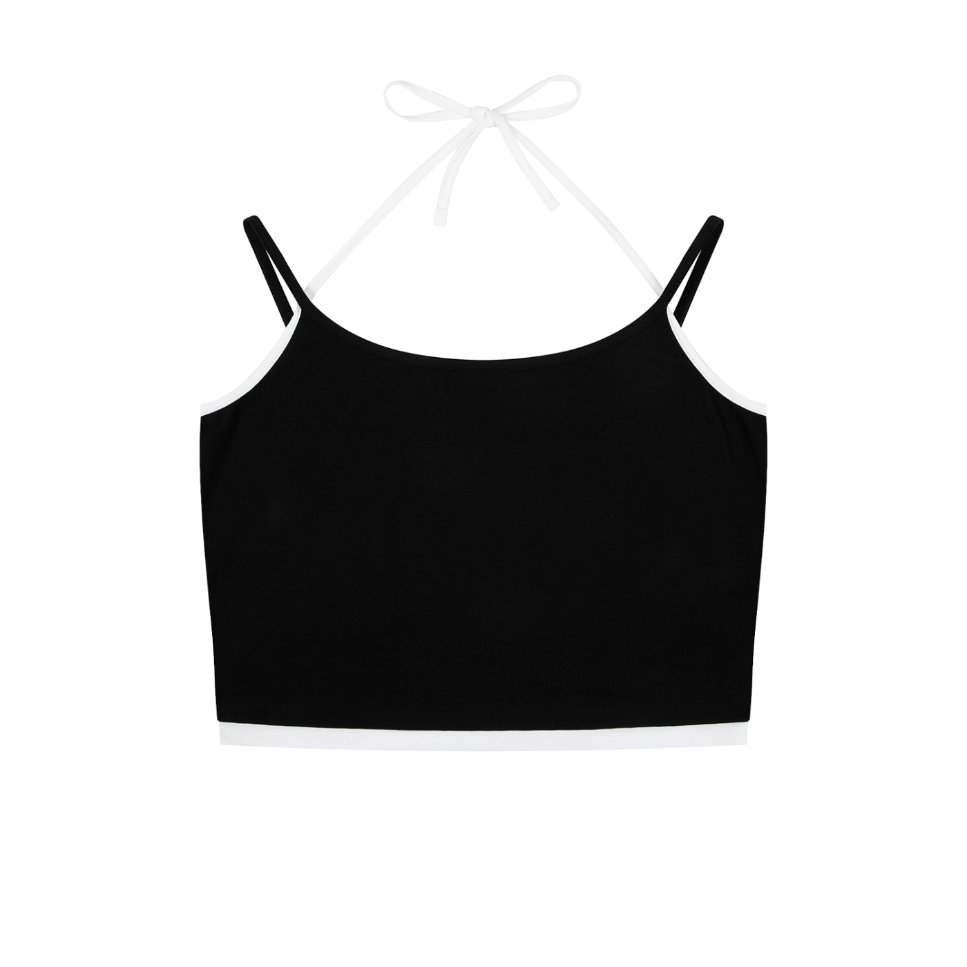 Contrast Binding Halter Tank Top